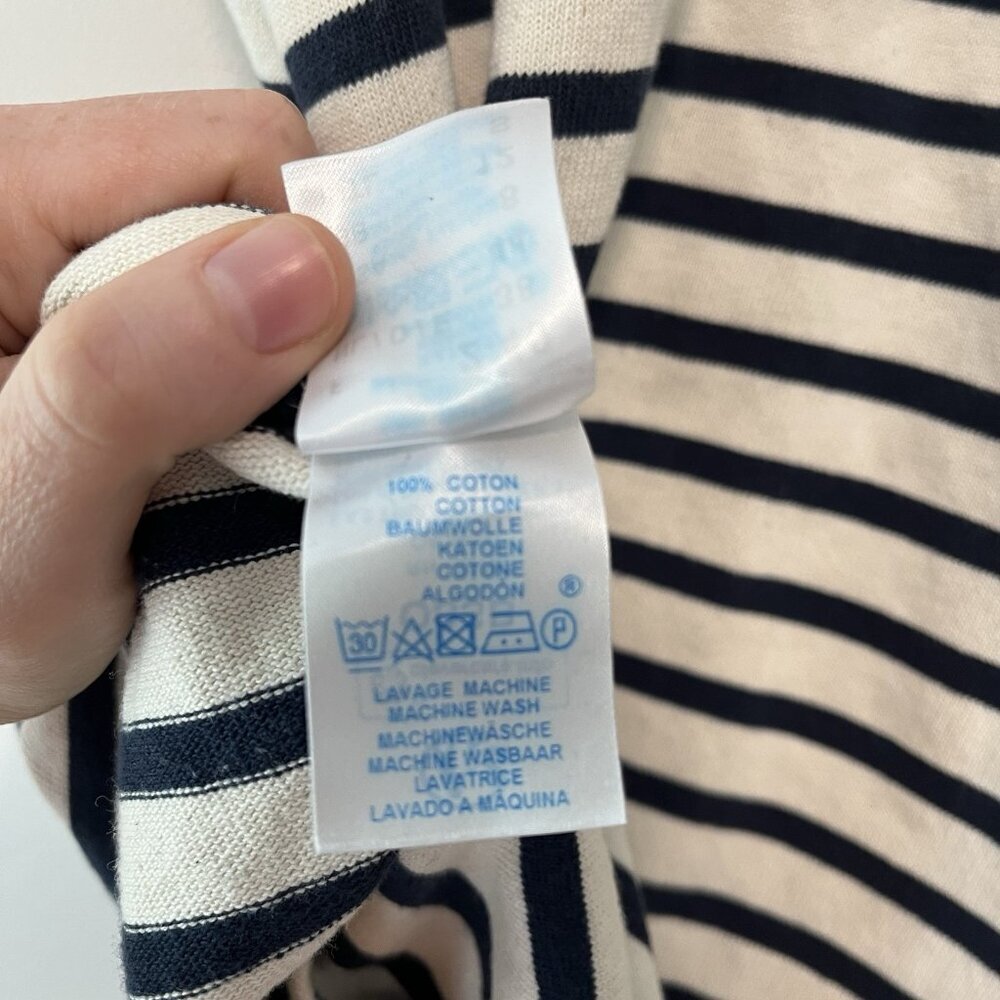 Saint James Menerbes Breton Striped Short Sleeve V-Neck‎ Nautical Coastal Dress - Picture 11 of 14